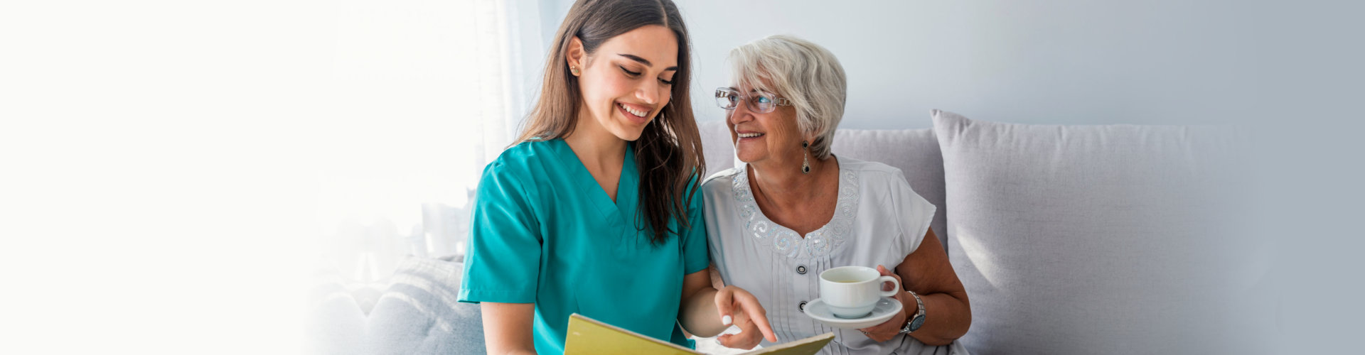 senior woman with her caregiver